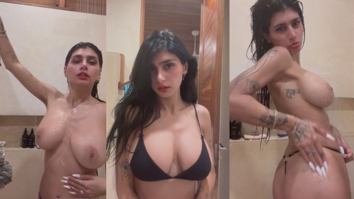 Mia Khalifa Black Bra Shower Onlyfans Video Leaked