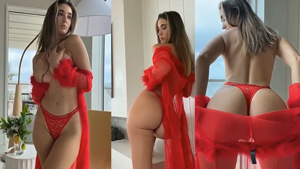 Natalie Roush PPV Nude Red Outfit Striptease Onlyfans Video Leaked
