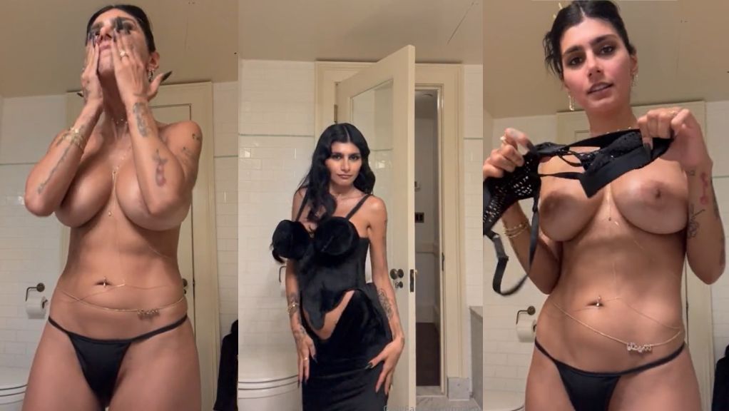 Mia Khalifa Black Dress Nude Sextape Onlyfans Video Leaked