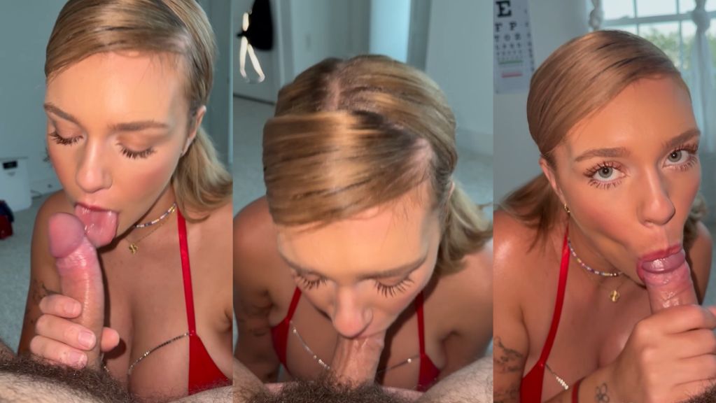 Gabbie Carter Sloppy Blowjob In Red Latex Dress Onlyfans Video Leaked