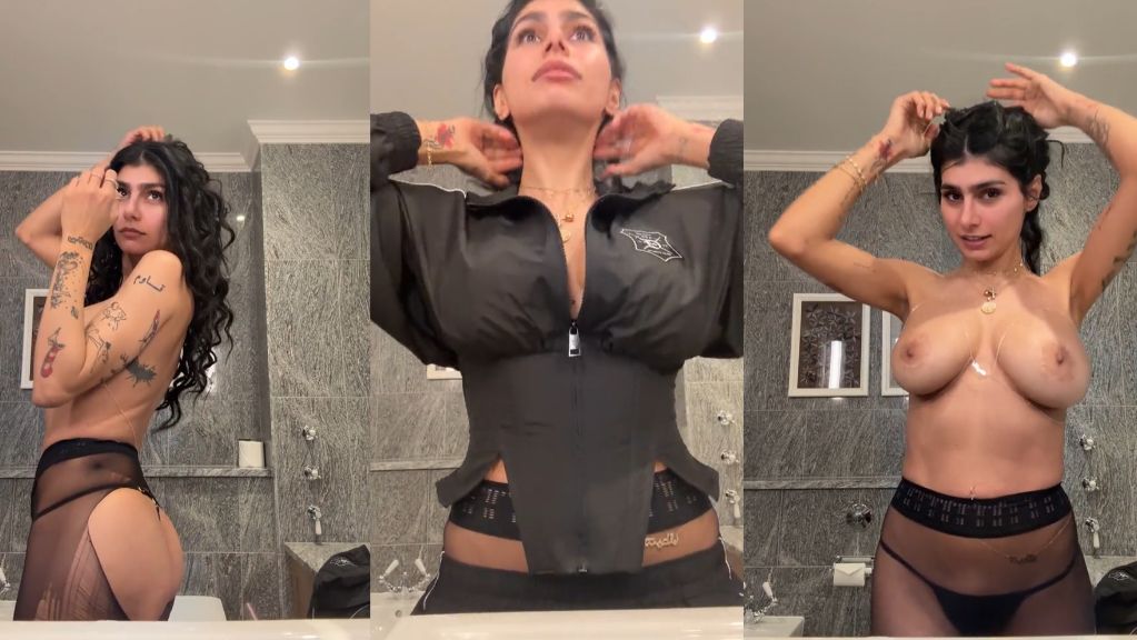 Mia Khalifa Track Jacket Strip And Facial Routine Onlyfans Video Leaked