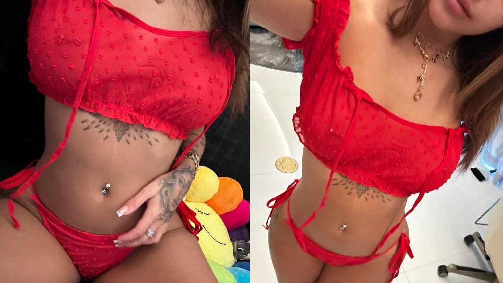 Malu Trevejo Sexy See-Through Red Outfit Nudes Onlyfans Photos Leaked