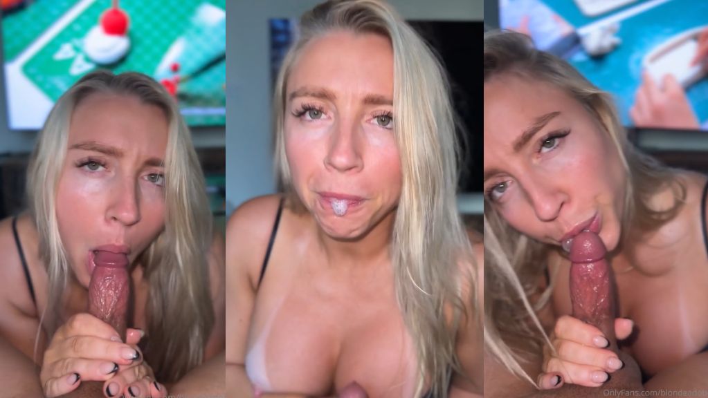 BlondeAdobo POV Hot Blowjob With Facial Cumshot Onlyfans Video Leaked