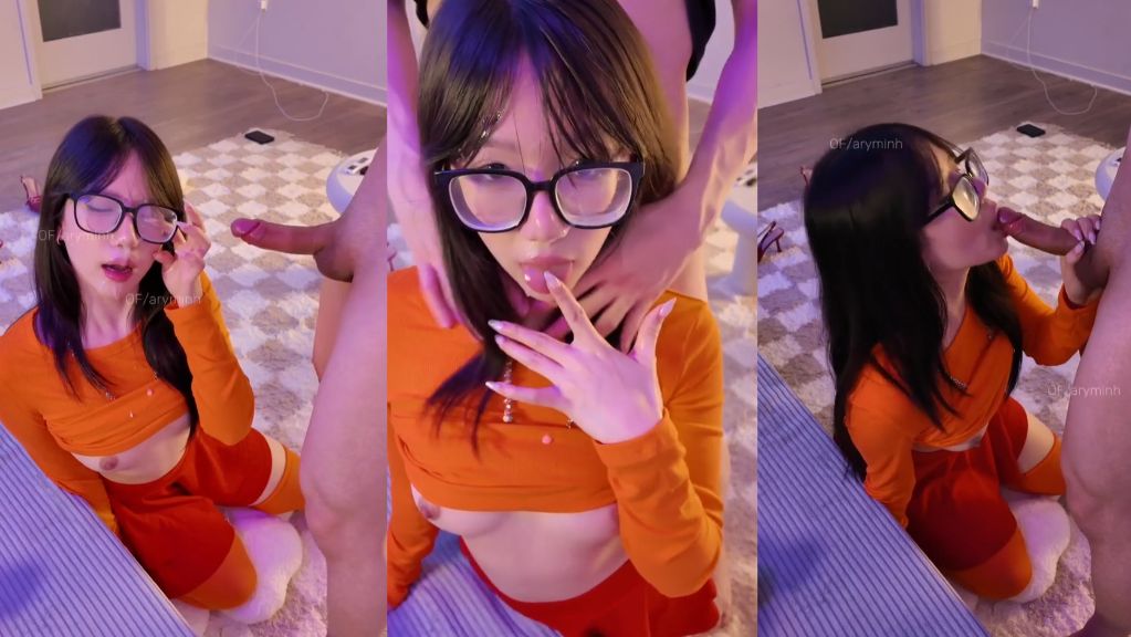 Aryminh Cutie Blows And Gets Facial In Velma Cosplay Onlyfans Video Leaked