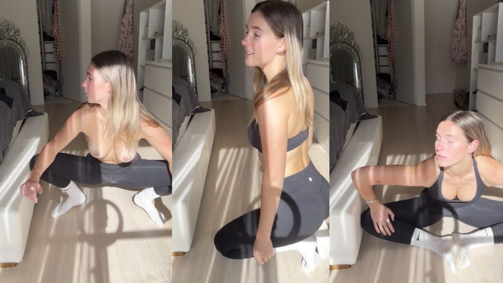 Ella Alexandra Sexy Topless Yoga Stretch Onlyfans Video Leaked