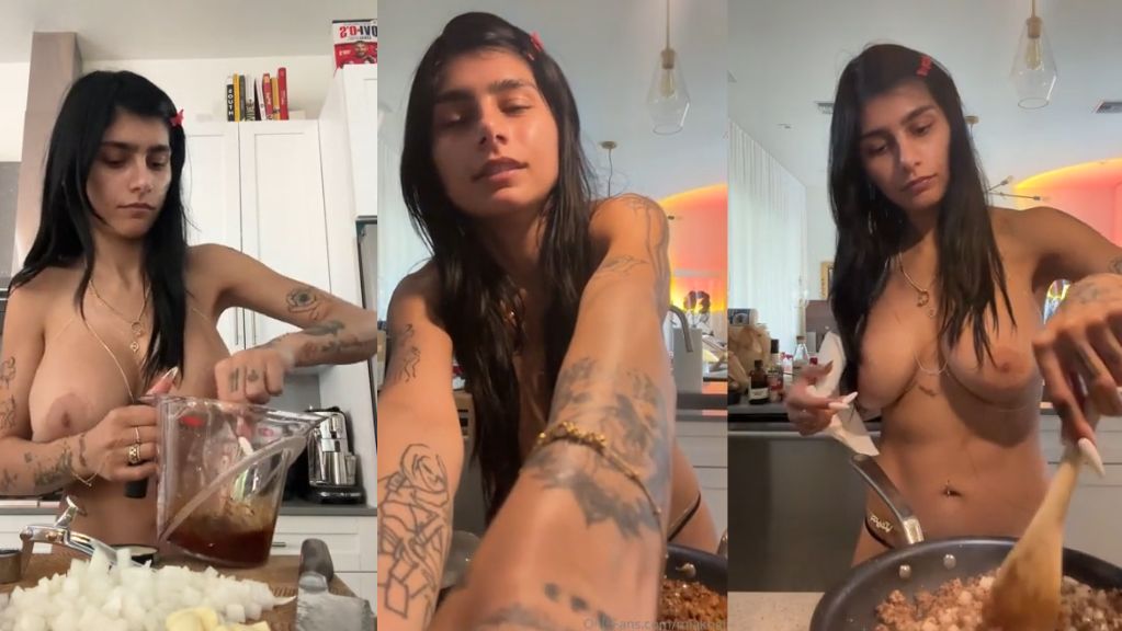 Mia Khalifa Takes Off Her Clothes While Cooking Onlyfans Video Leaked